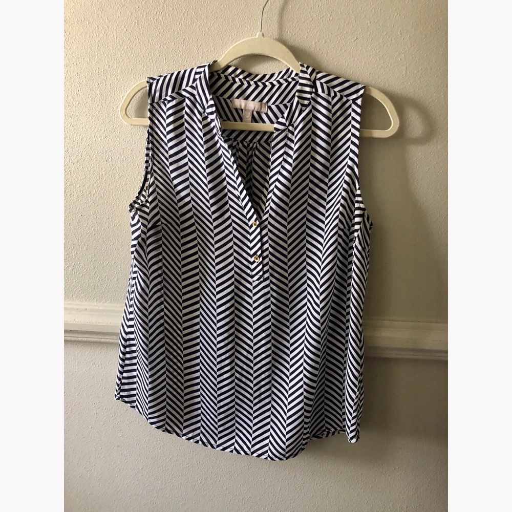 Banana Republic Striped Sleeveless Blouse